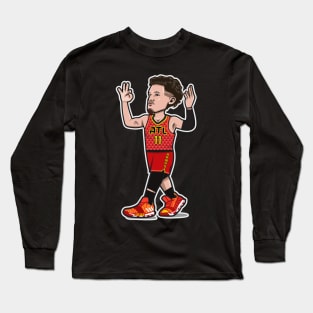 Trae Young Cartoon Style Long Sleeve T-Shirt